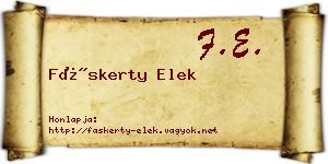 Fáskerty Elek névjegykártya